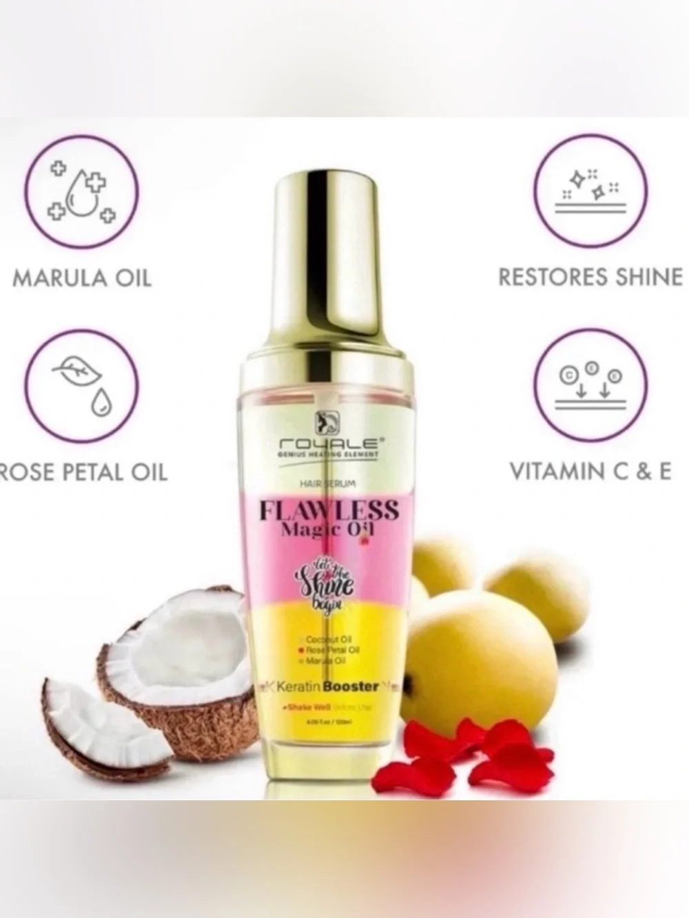 Royale Flawless Professional Hair Serum With Keratin ~ Retail $250